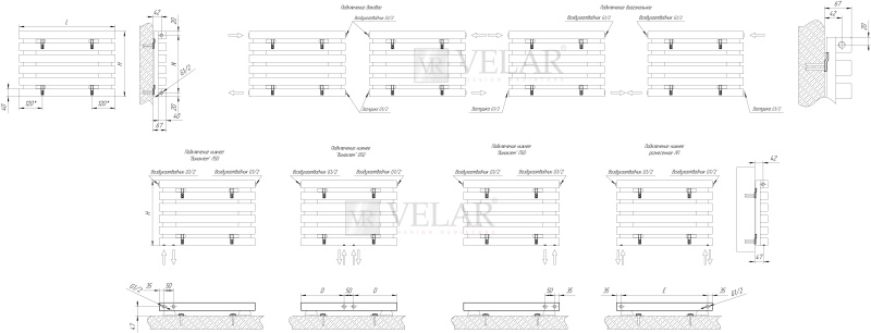 Радиатор VELAR Q40 500 H - 3 ЛП RAL9016